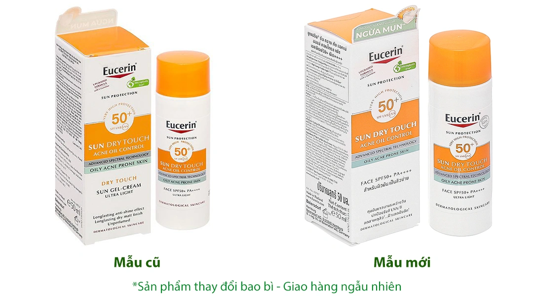 Kem chống nắng Eucerin Sun Dry Touch Acne Oil Control Face SPF 50+/PA++++ cho da nhờn mụn chai 50ml - 